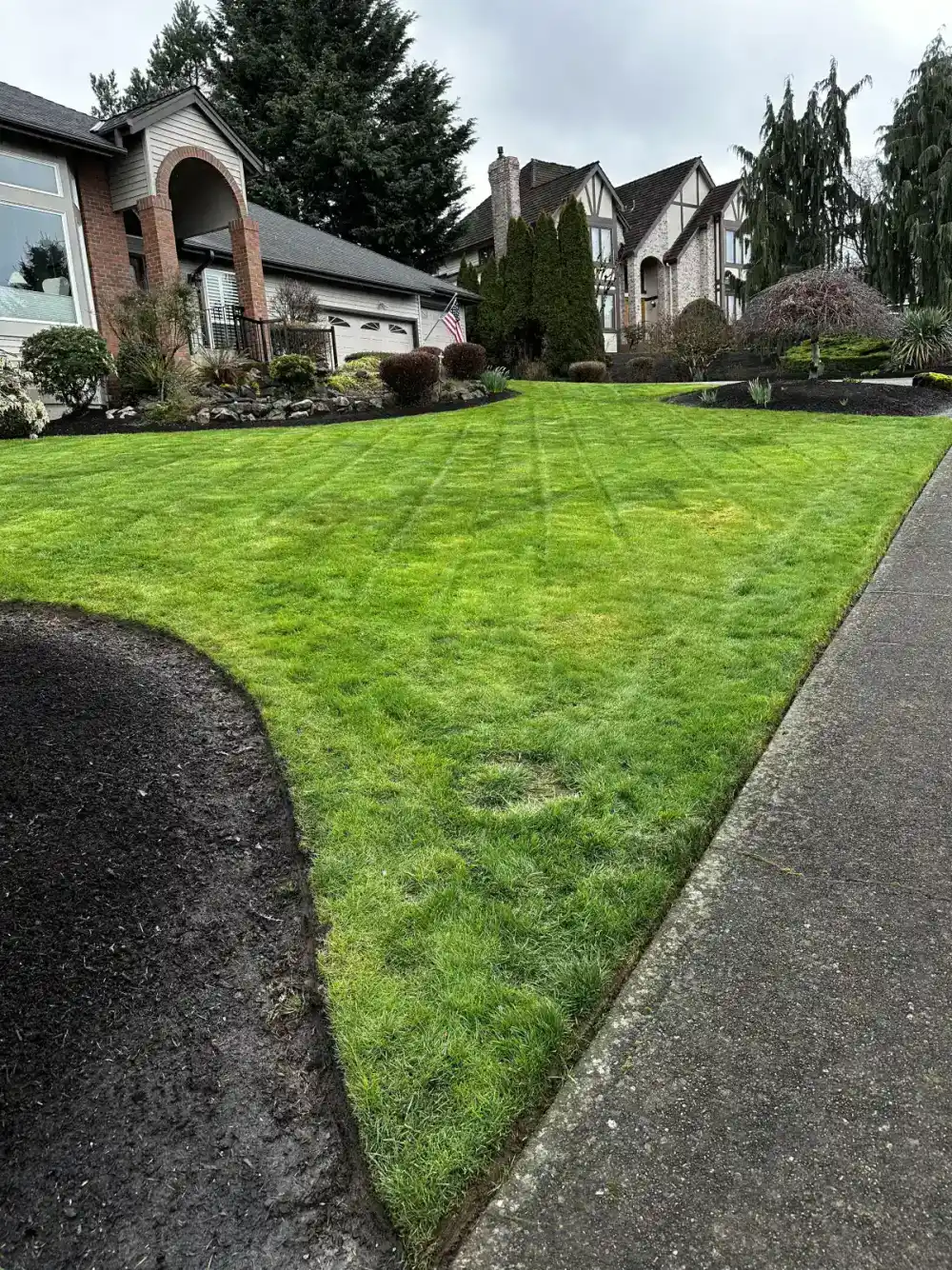 Professionally maintained lawn with crisp edges in Lake Oswego Oregon