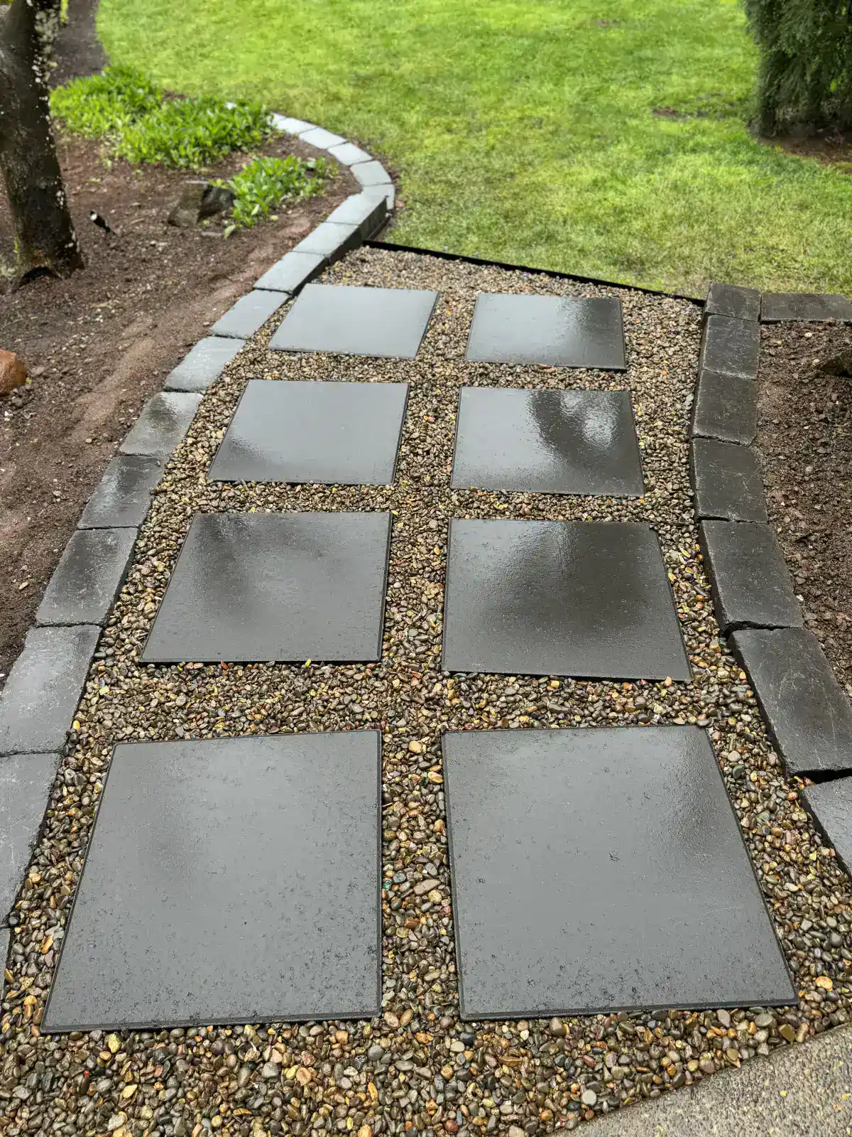 Paver patio installation in Oregon backyard remodel by CreekView Landscape