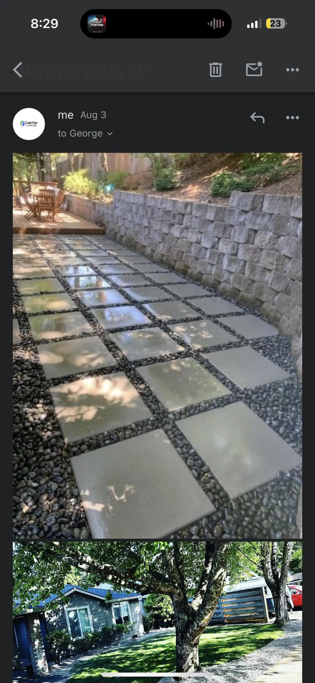 Paver patio installation in progress by CreekView Landscape