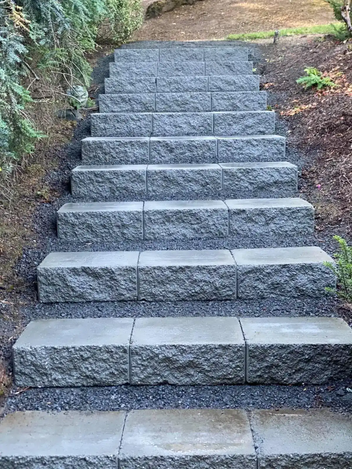 Retaining wall with drainage system in Tualatin Oregon